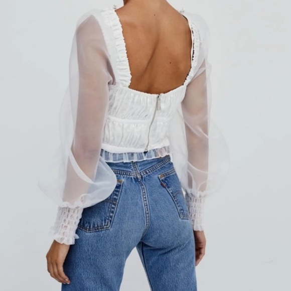 For love and lemons organza Gabrielle crop top - Picture 2 of 2